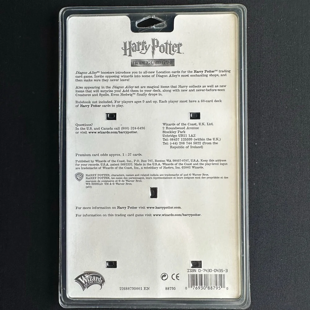 Harry Potter Trading Cards Diagon Alley Booster Pack 2001